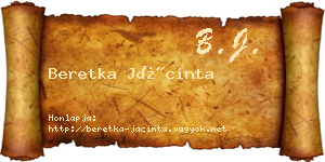 Beretka Jácinta névjegykártya